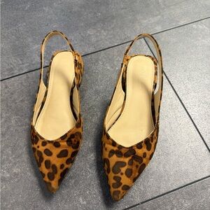 Leopard Print Slingback Flats